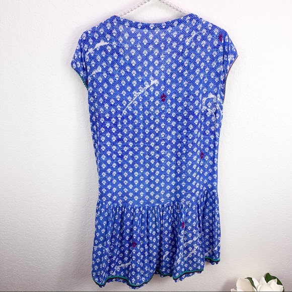 Poupette St Barth Lucy Blue Mini Dress Lace Up - Picture 7 of 8